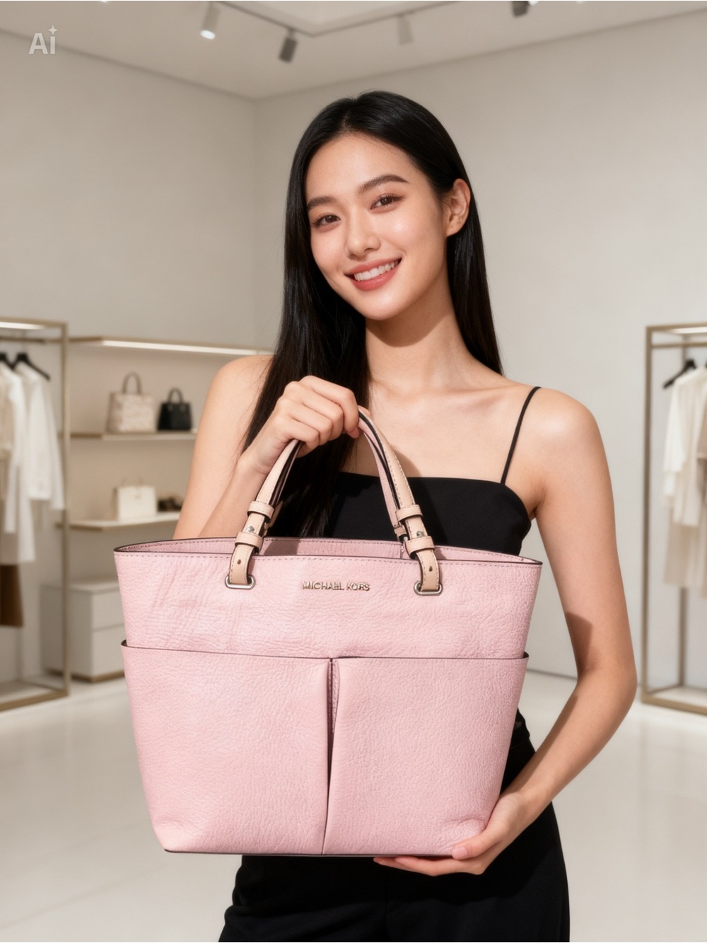 Michael Kors Blush Pink Pebbled Leather Tote